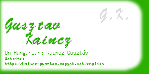 gusztav kaincz business card