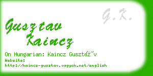 gusztav kaincz business card